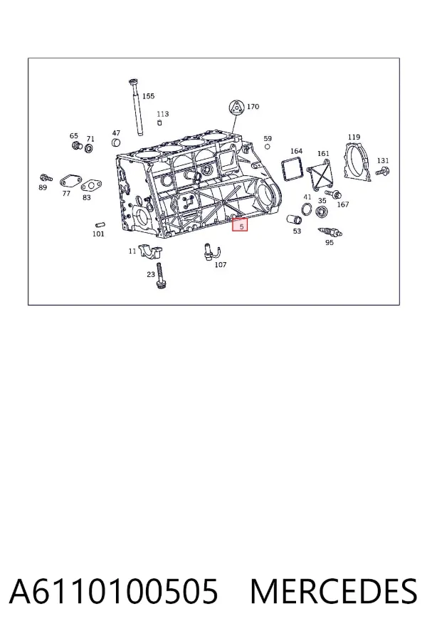 Bloco de cilindros de motor A6110100505 Mercedes