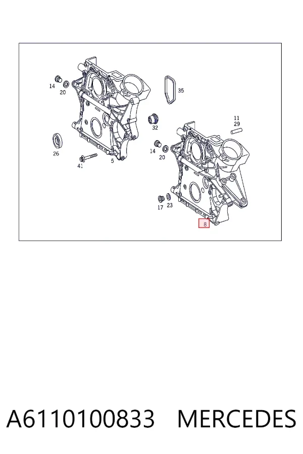 Tampa de motor dianteira A6110100833 Mercedes