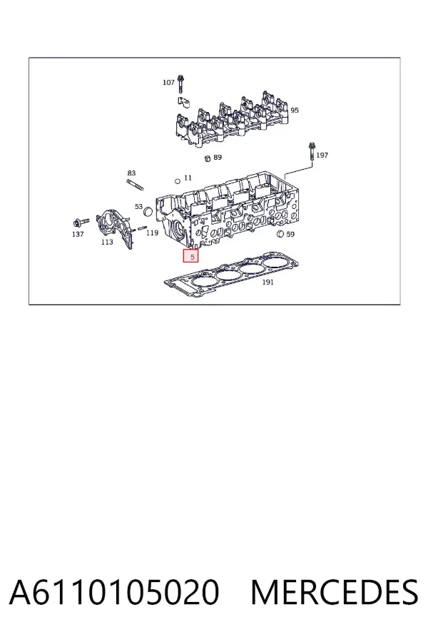 Cabeça de motor (CBC) A6110105020 Mercedes