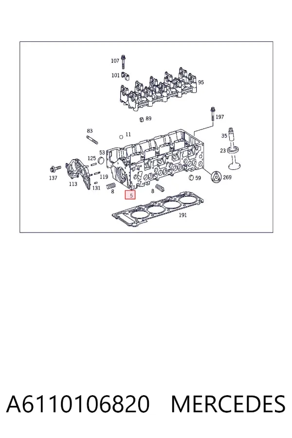 Cabeça de motor (CBC) A6110106820 Mercedes
