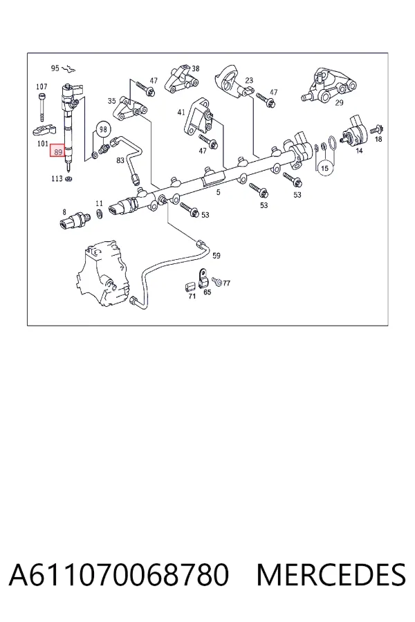 Injetor de injeção de combustível A611070068780 Mercedes