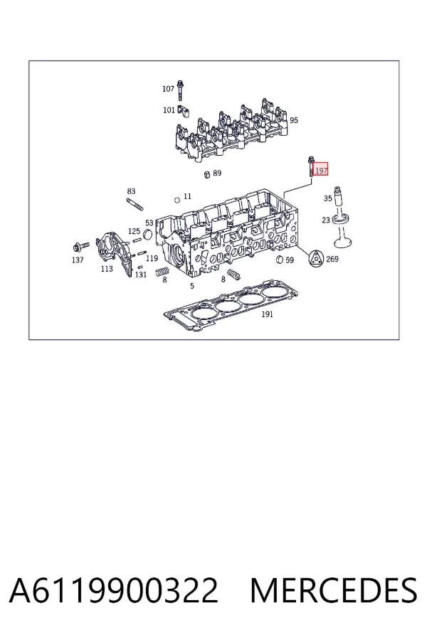Parafuso de cabeça de motor (CBC) A6119900322 Mercedes