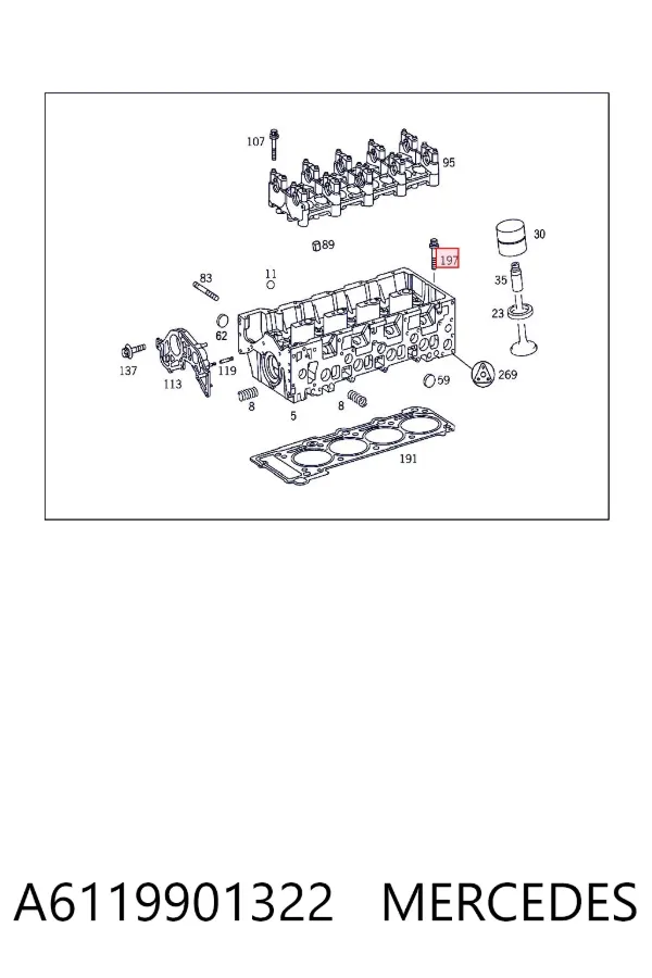 Parafuso de cabeça de motor (CBC) A6119901322 Mercedes