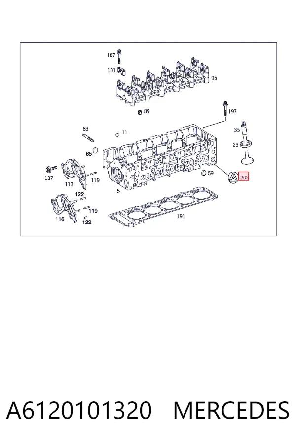 Kit superior de vedantes de motor A6120101320 Mercedes
