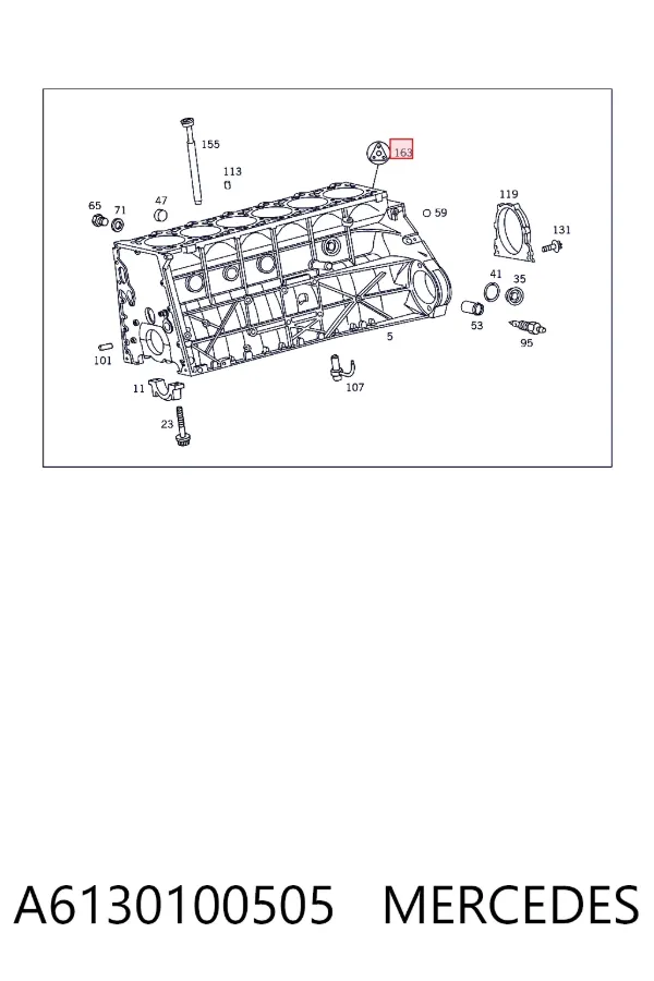 Kit inferior de vedantes de motor A6130100505 Mercedes