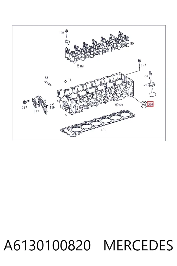 Kit superior de vedantes de motor A6130100820 Mercedes