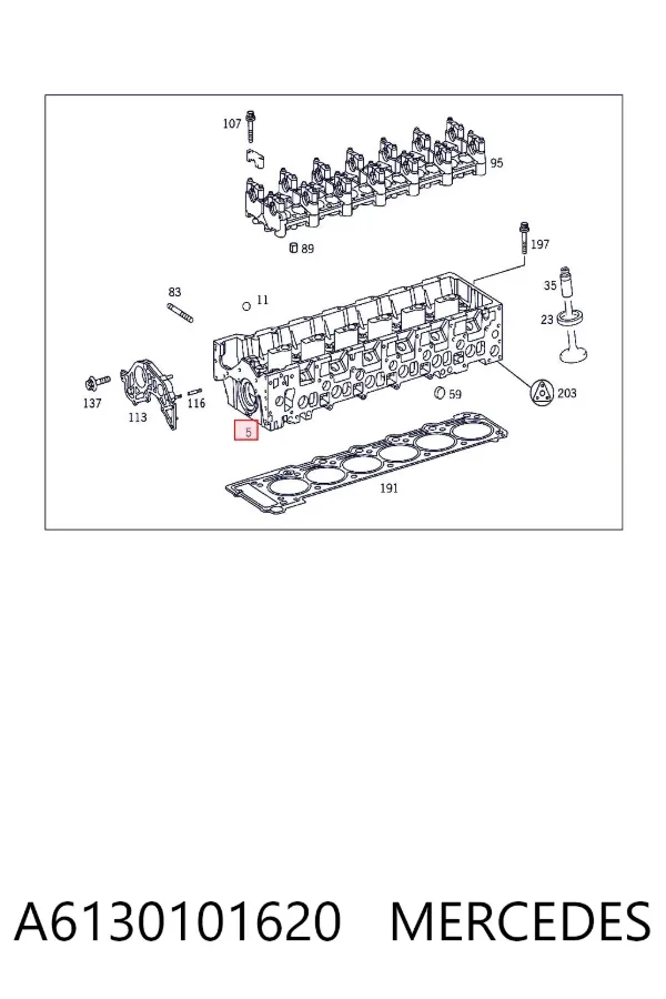 Cabeça de motor (CBC) A6130101620 Mercedes