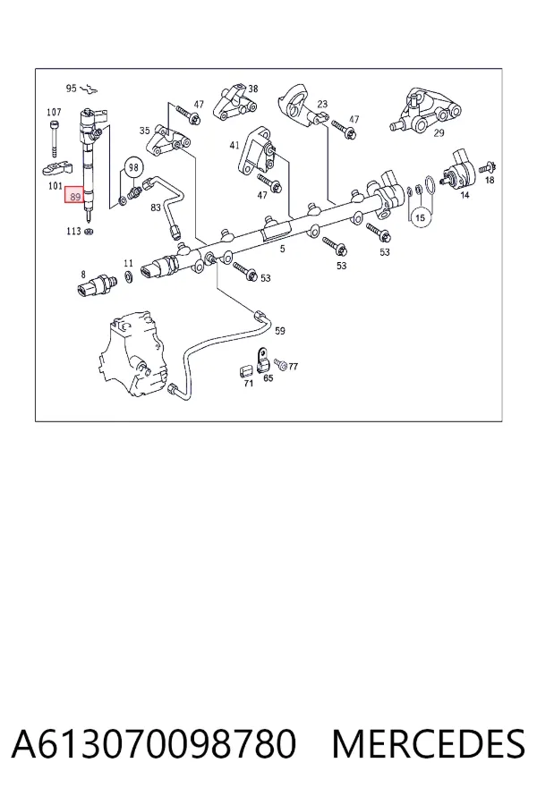 Injetor de injeção de combustível A613070098780 Mercedes