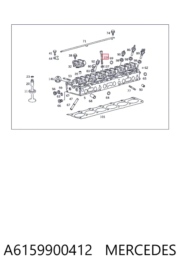 Parafuso de cabeça de motor (CBC) A6159900412 Mercedes