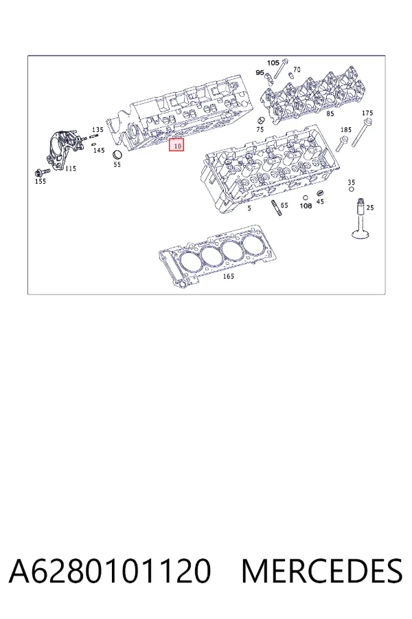 Cabeça de motor (CBC) direita A6280101120 Mercedes