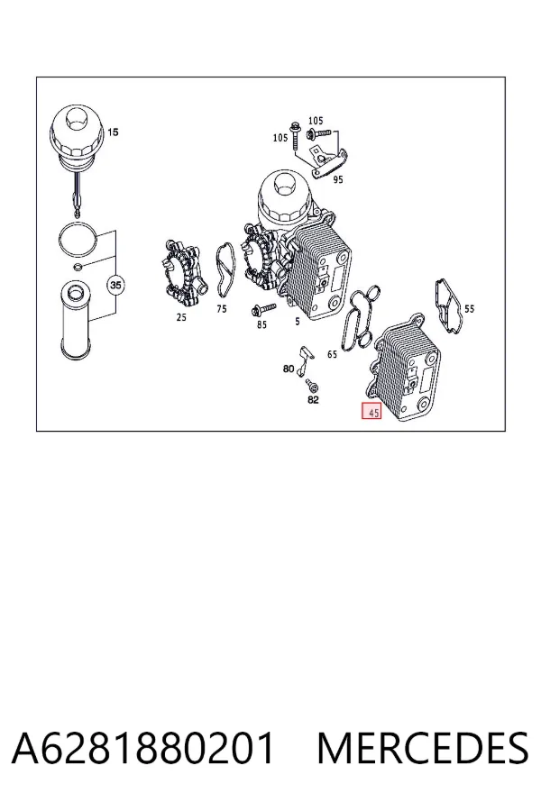 Radiador de óleo A6281880201 Mercedes