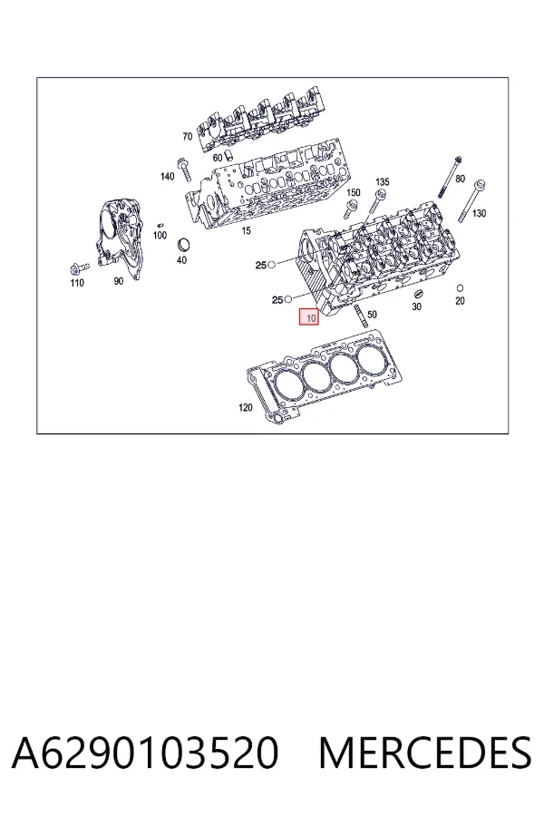 Cabeça de motor (CBC) A6290103520 Mercedes