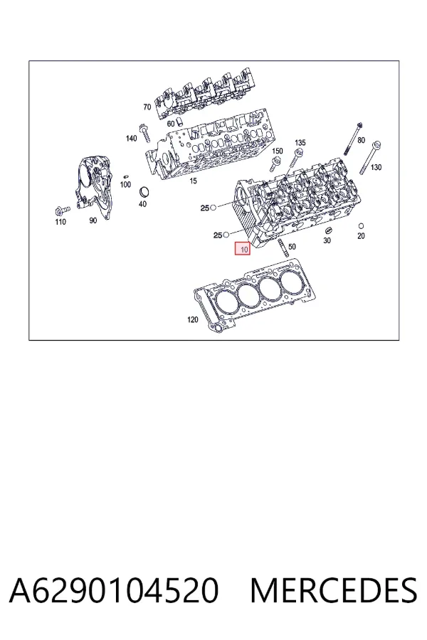 Cabeça de motor (CBC) A6290104520 Mercedes