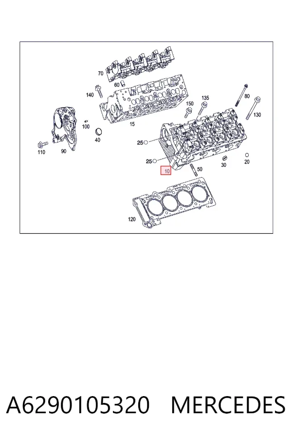 Cabeça de motor (CBC) A6290105320 Mercedes