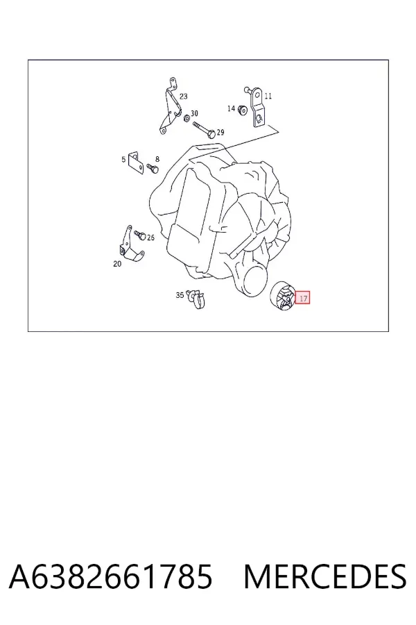 Coxim de transmissão (suporte da caixa de mudança) A6382661785 Mercedes