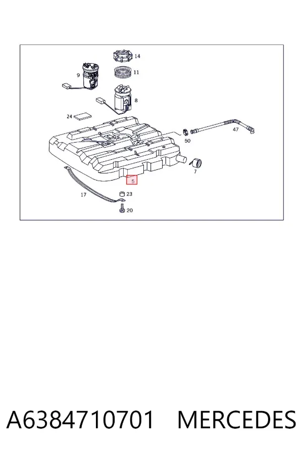 Tanque de combustível A6384710701 Mercedes