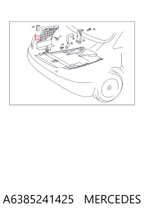 Proteção de motor, de panela (da seção de motor) A6385241425 Mercedes