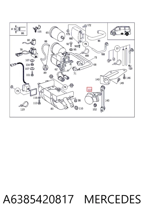 Sensor dianteiro do nível de posição de carroçaria A6385420817 Mercedes