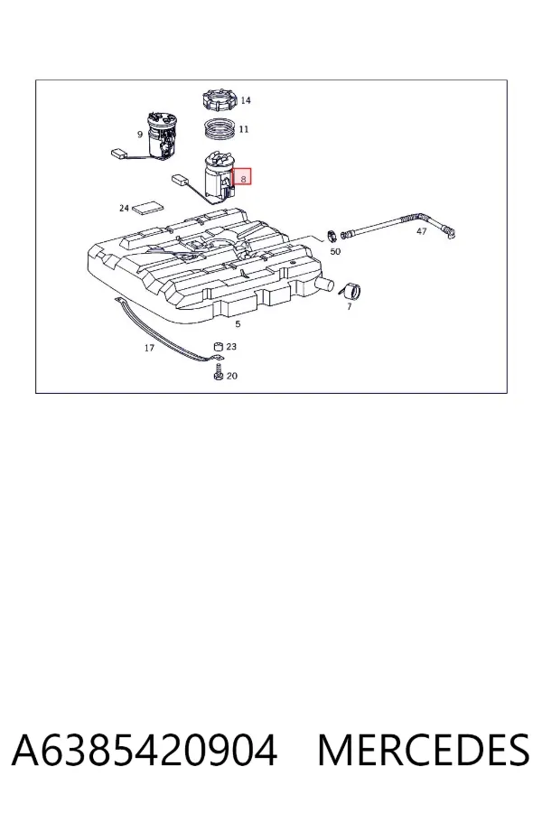 Módulo de bomba de combustível com sensor do nível de combustível A6385420904 Mercedes