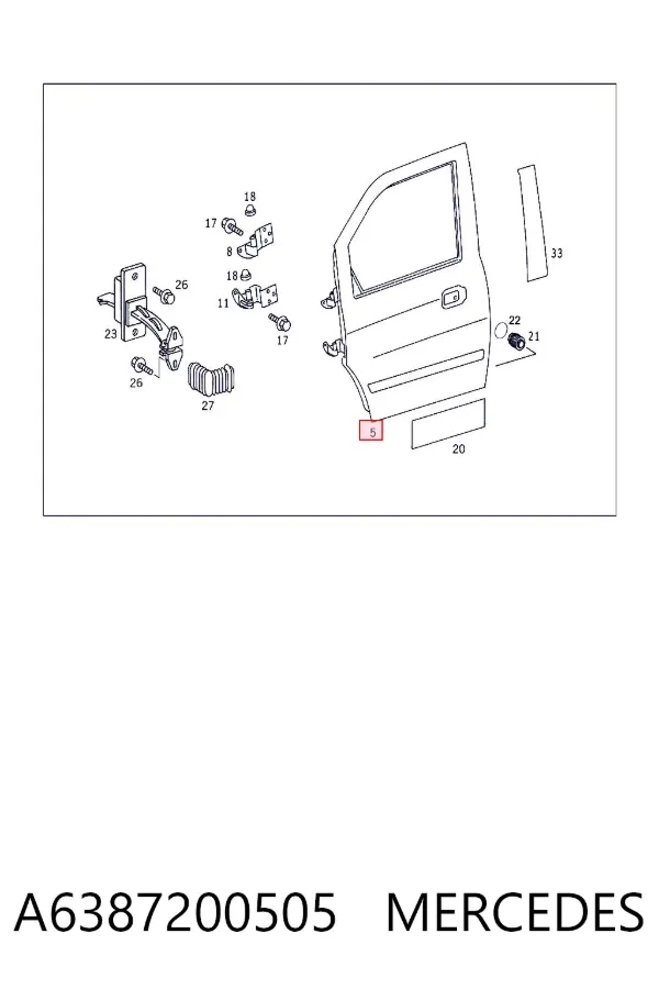 Porta dianteira direita A6387200505 Mercedes