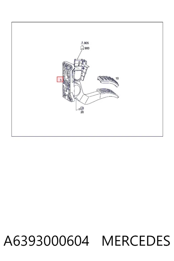 Pedal de gás (de acelerador) A6393000604 Mercedes