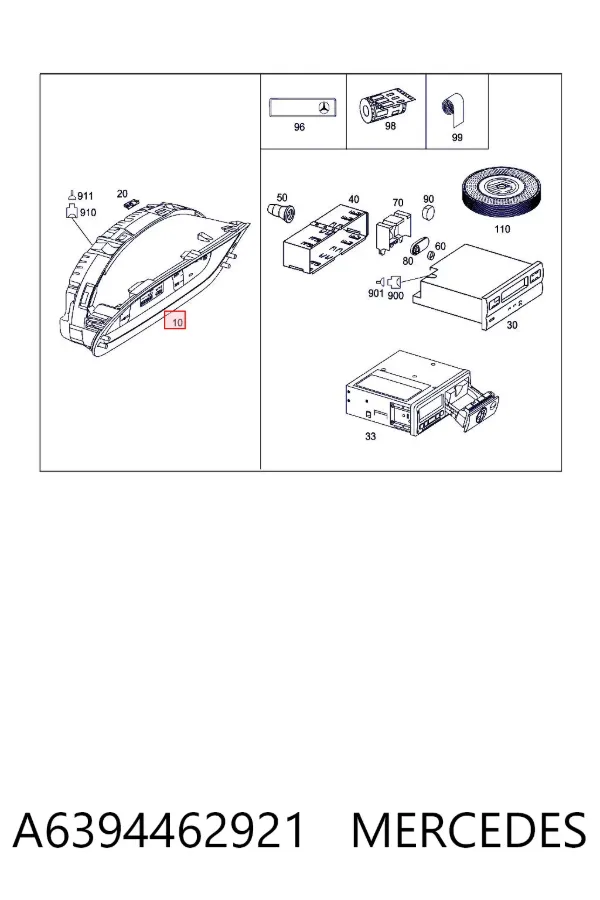 Painel de instrumentos (quadro de instrumentos) A6394462921 Mercedes