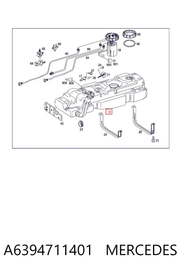 Tanque de combustível A6394711401 Mercedes