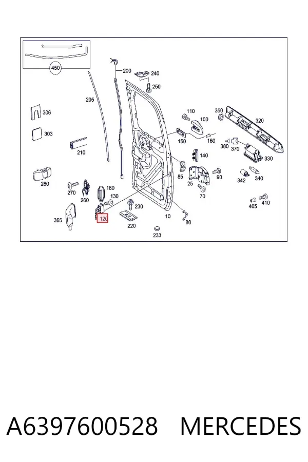 Limitador de abertura de porta da seção de bagagem (furgão) A6397600528 Mercedes
