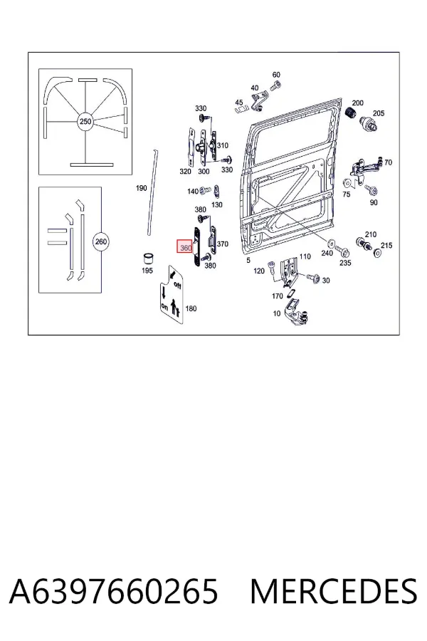 Limitador da porta deslizante, na carroçaria inferior A6397660265 Mercedes