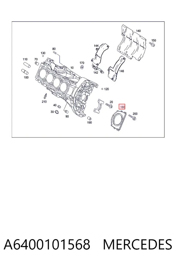 Vedação traseira de cambota de motor Mercedes A W169