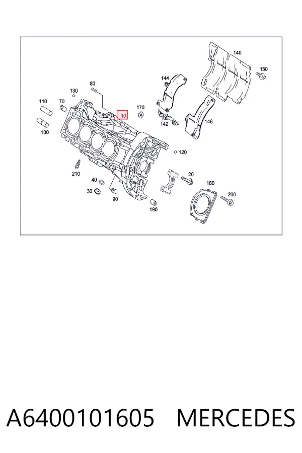 Bloco de cilindros de motor A6400101605 Mercedes