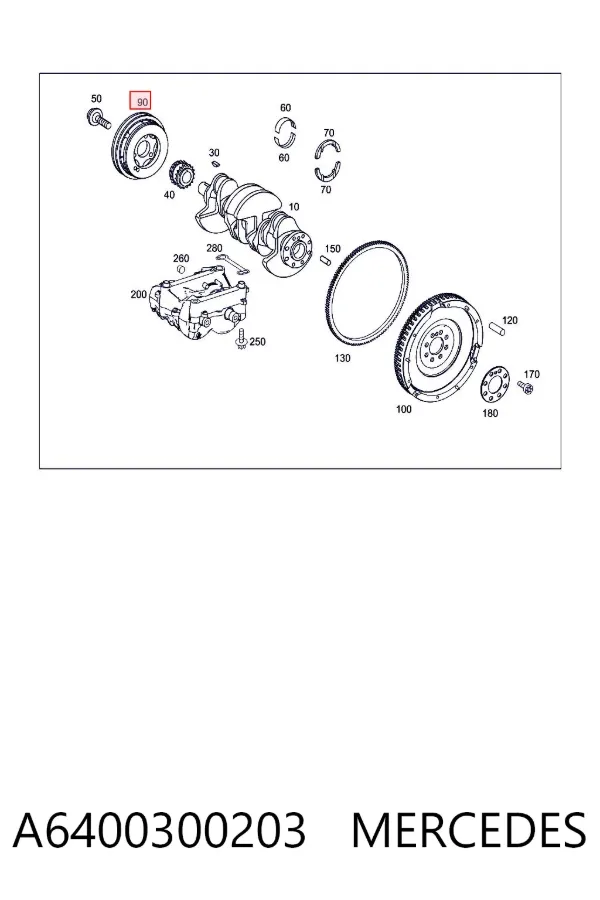 Polia de cambota A6400300203 Mercedes