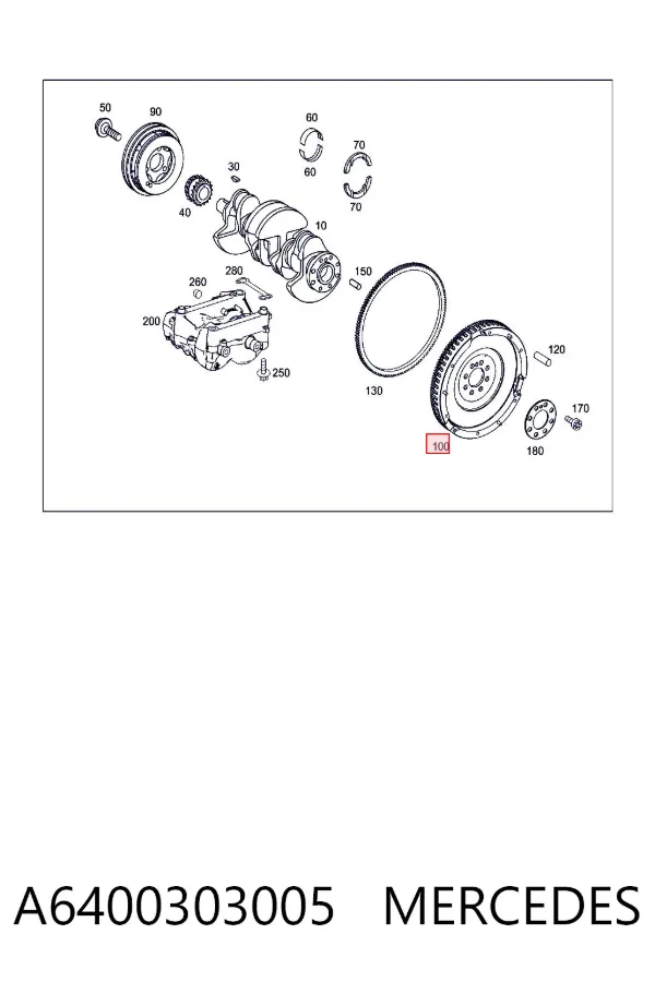 Volante de motor A6400303005 Mercedes