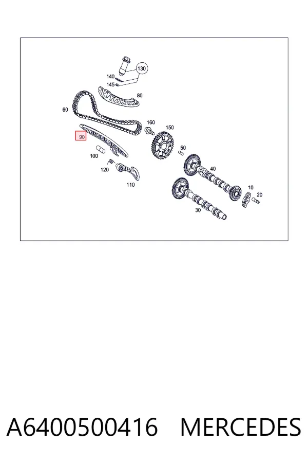 Cadeia do mecanismo de distribuição de gás, kit A6400500416 Mercedes