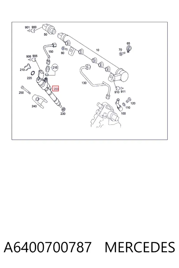 Injetor de injeção de combustível A6400700787 Mercedes