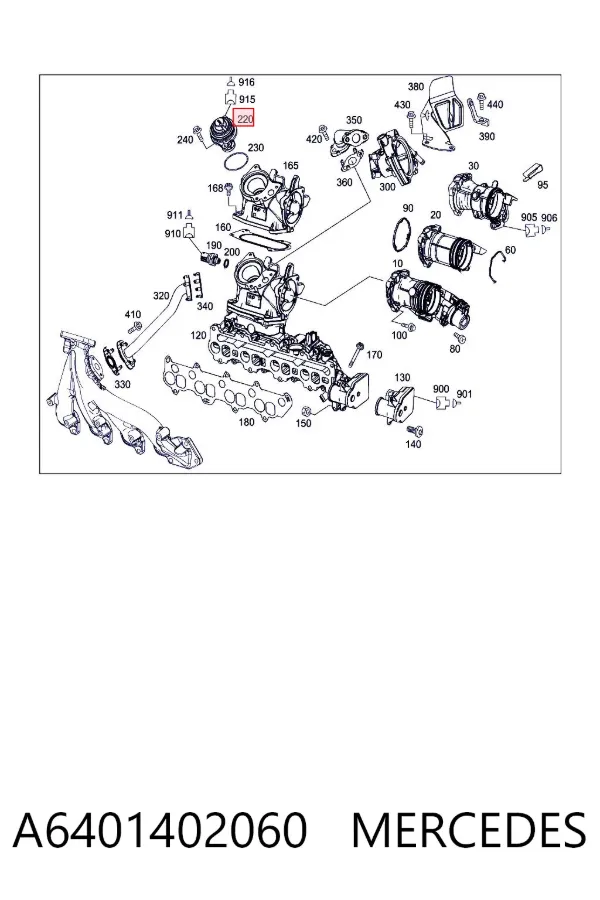 Válvula EGR de recirculação dos gases A6401402060 Mercedes
