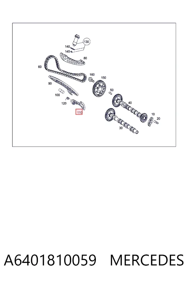 Cadeia do mecanismo de distribuição de gás, kit A6401810059 Mercedes