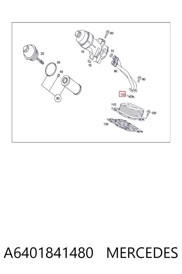 Vedante do conduto de óleo de refrigerador superior A6401841480 Mercedes