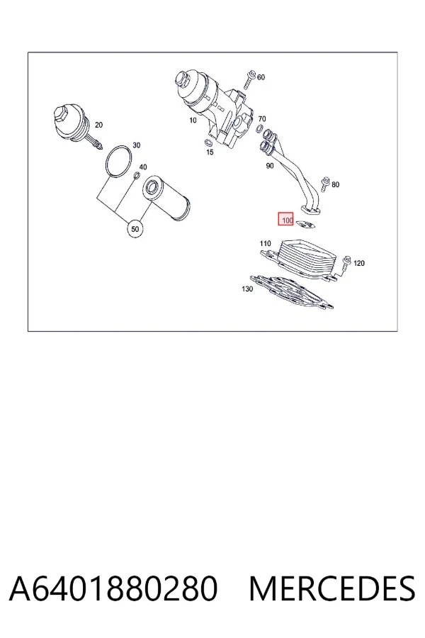 Vedante do conduto de óleo de refrigerador superior A6401880280 Mercedes