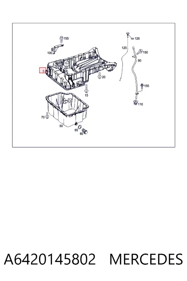 Panela de óleo de cárter do motor A6420145802 Mercedes
