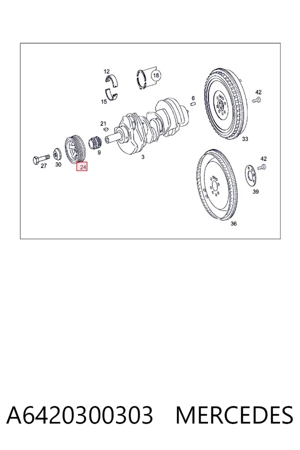 Polia de cambota A6420300303 Mercedes