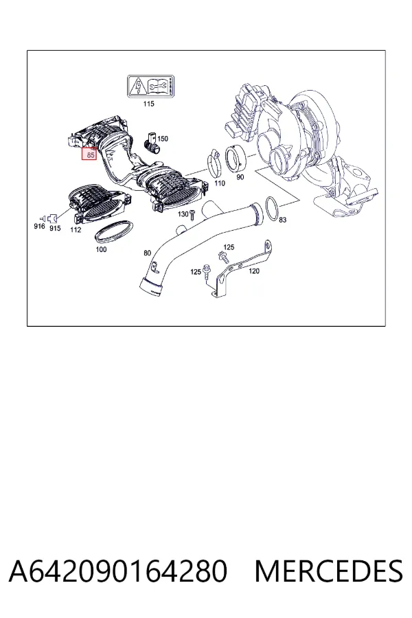 Sensor de fluxo (consumo) de ar, medidor de consumo M.A.F. - (Mass Airflow) A642090164280 Mercedes