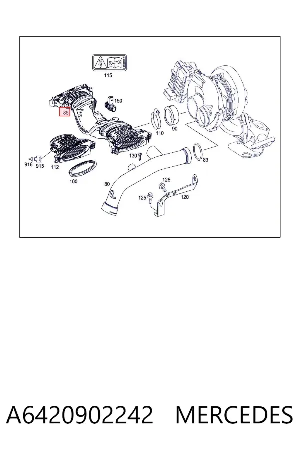 Sensor de fluxo (consumo) de ar, medidor de consumo M.A.F. - (Mass Airflow) A6420902242 Mercedes