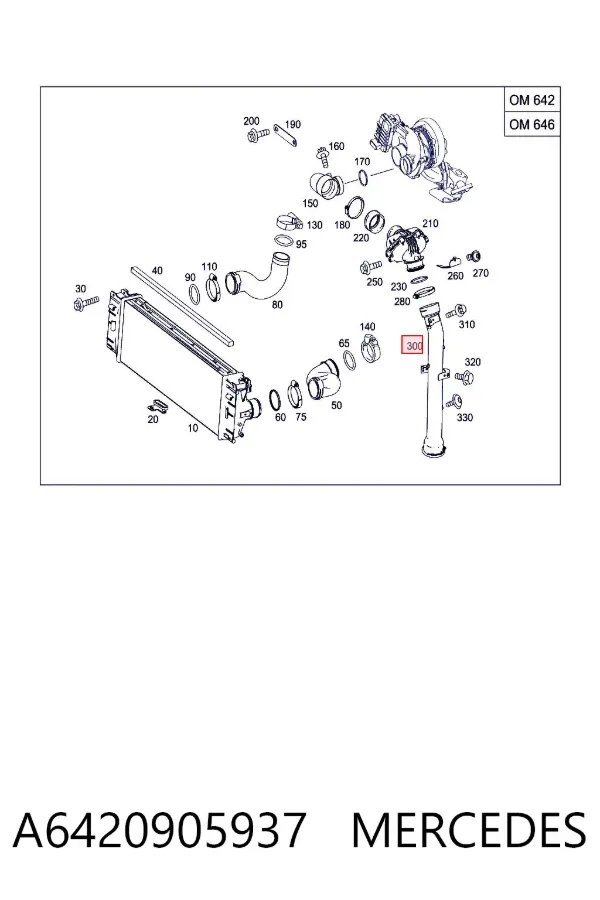 Tubo (mangueira) de fornecimento de óleo de turbina A6420905937 Mercedes