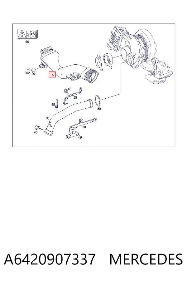 Sensor de fluxo (consumo) de ar, medidor de consumo M.A.F. - (Mass Airflow) A6420907337 Mercedes
