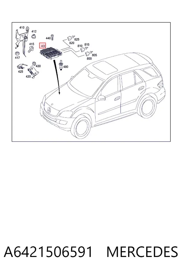 Módulo de direção (Centralina eletrônica) de motor A6421506591 Mercedes