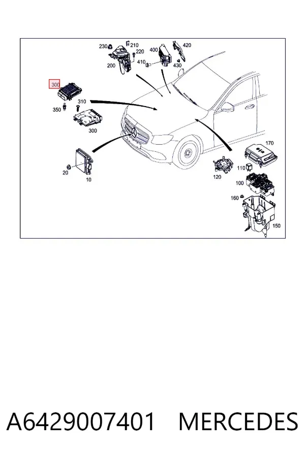 Módulo de direção (Centralina eletrônica) de motor A6429007401 Mercedes