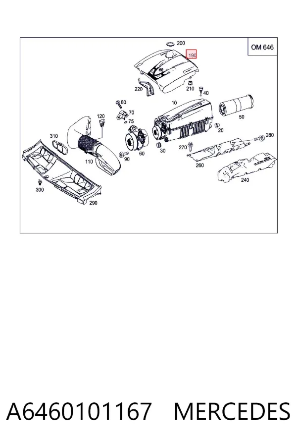 Tampa de motor decorativa A6460101167 Mercedes