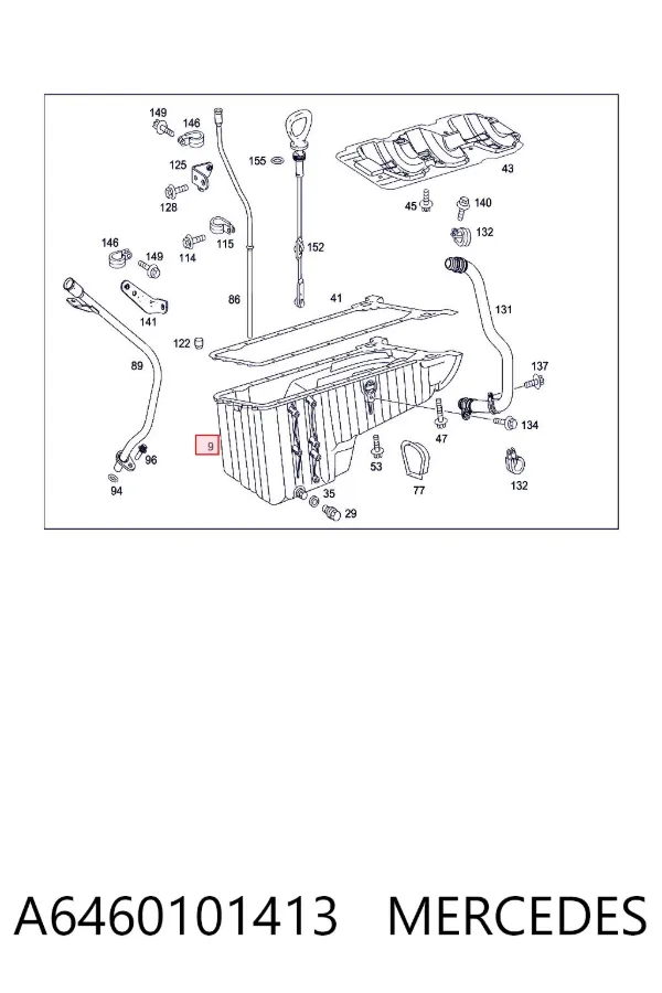 Panela de óleo de cárter do motor A6460101413 Mercedes