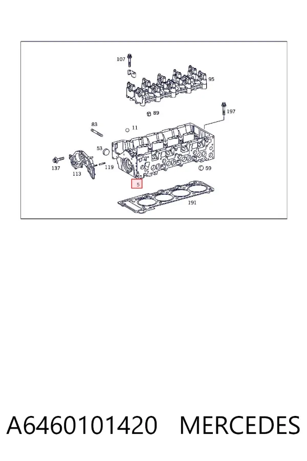 Cabeça de motor (CBC) A6460101420 Mercedes